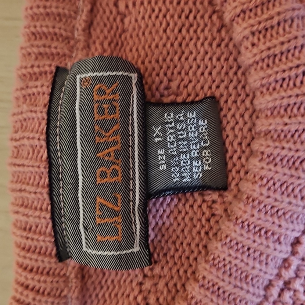 Vintage Liz Baker Pink Knit Short Sleeve Sweater Floral Embroidery Grandmacore - Picture 7 of 7